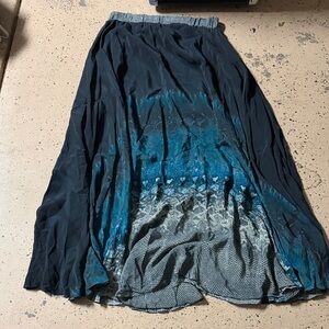 Elegant Black and Blue Maxi Skirt